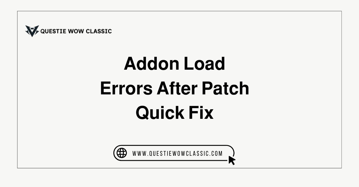 Addon Load Errors After Patch Quick Fix